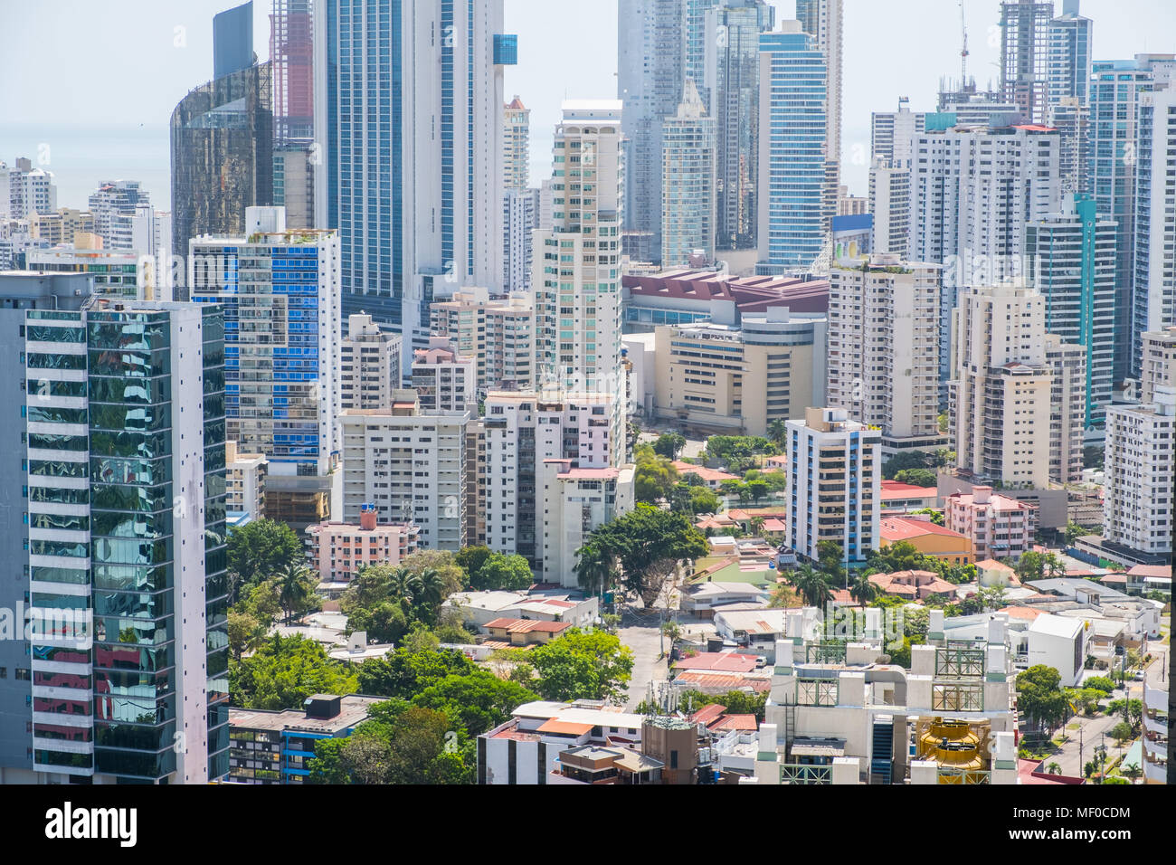 Città moderna Skyline antenna, Panama City Foto Stock