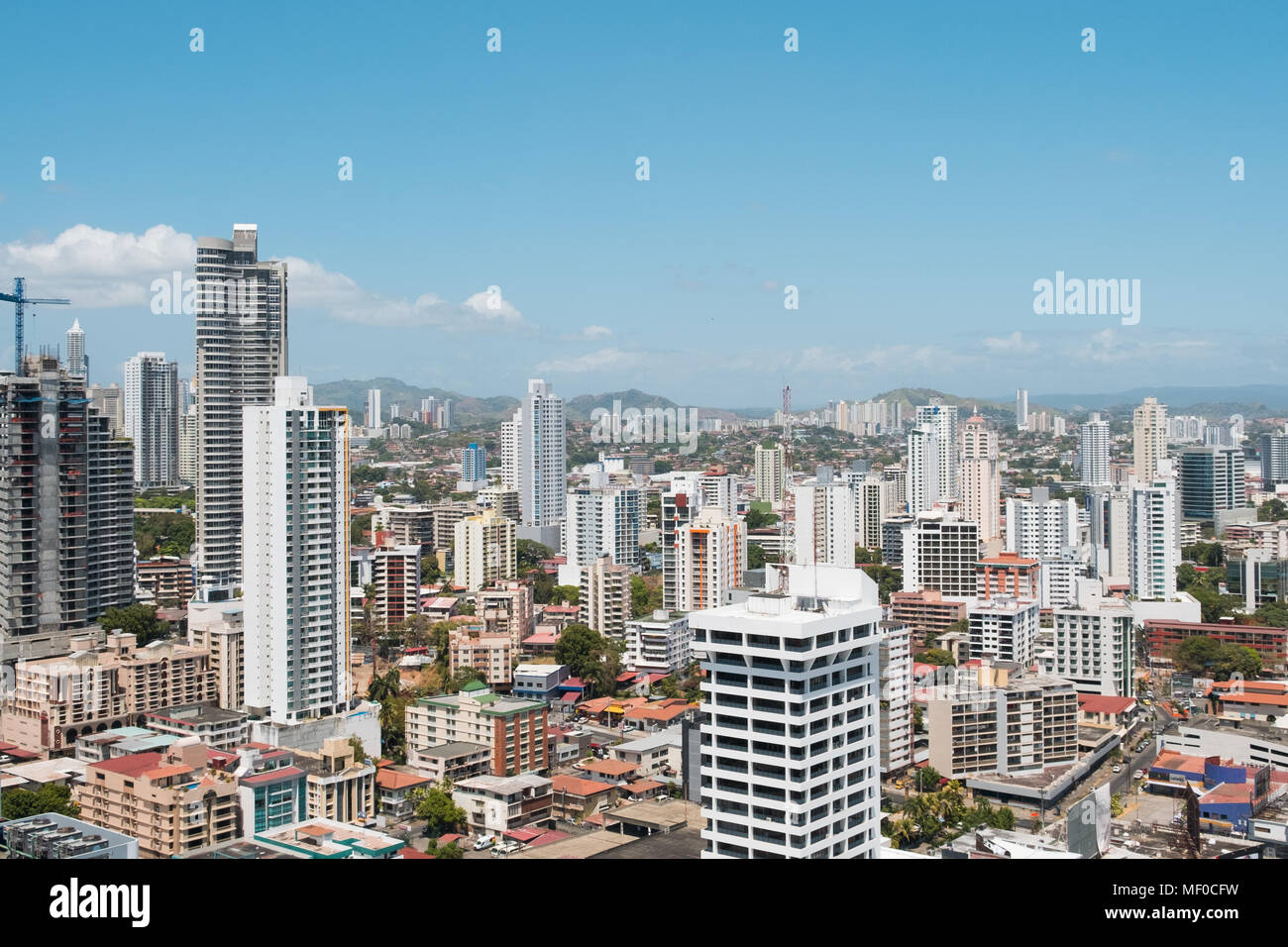 Grattacielo skyline della città - Antenna di Panama city - Foto Stock