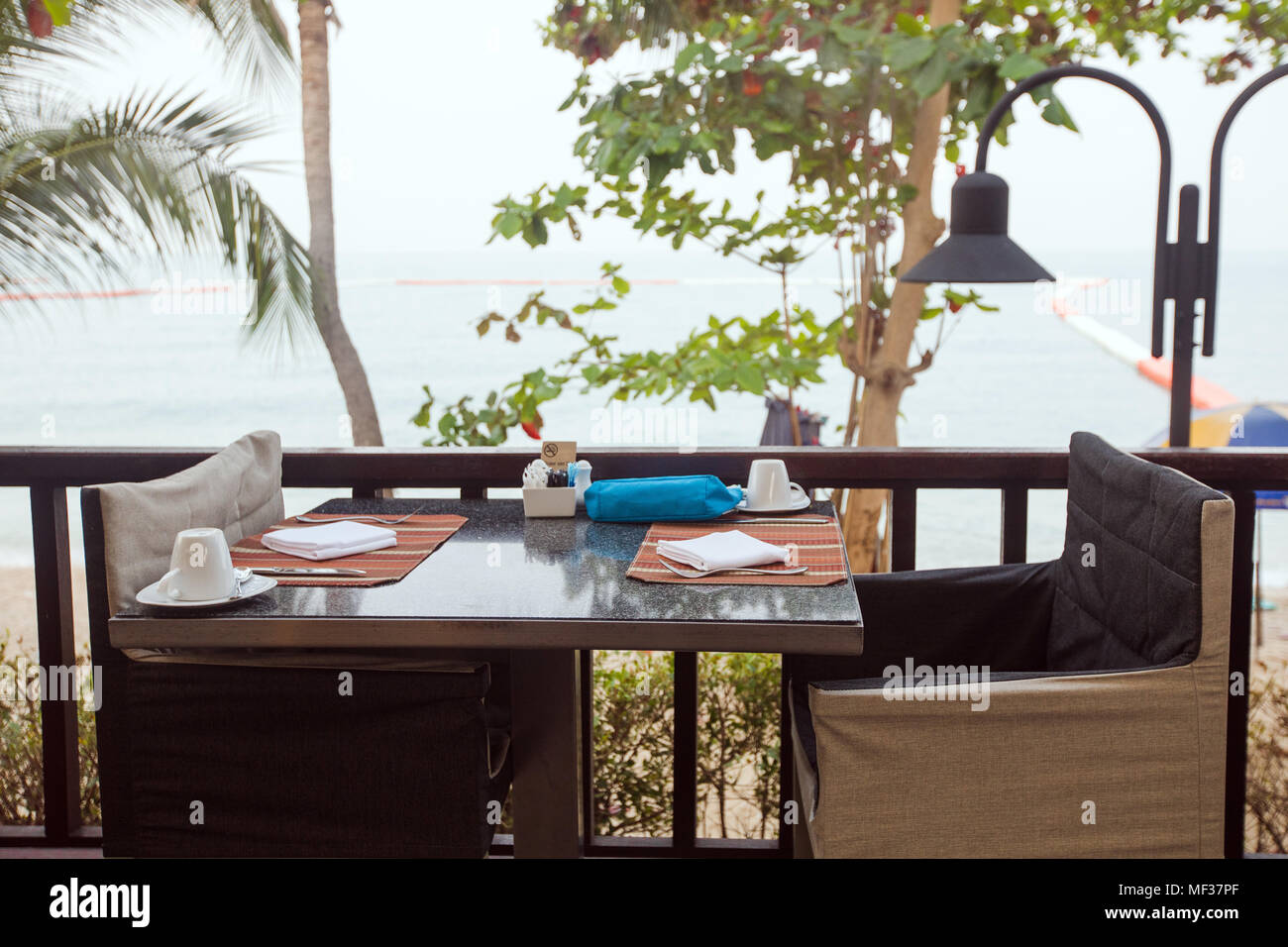 Zona pranzo del resort hotel Foto Stock