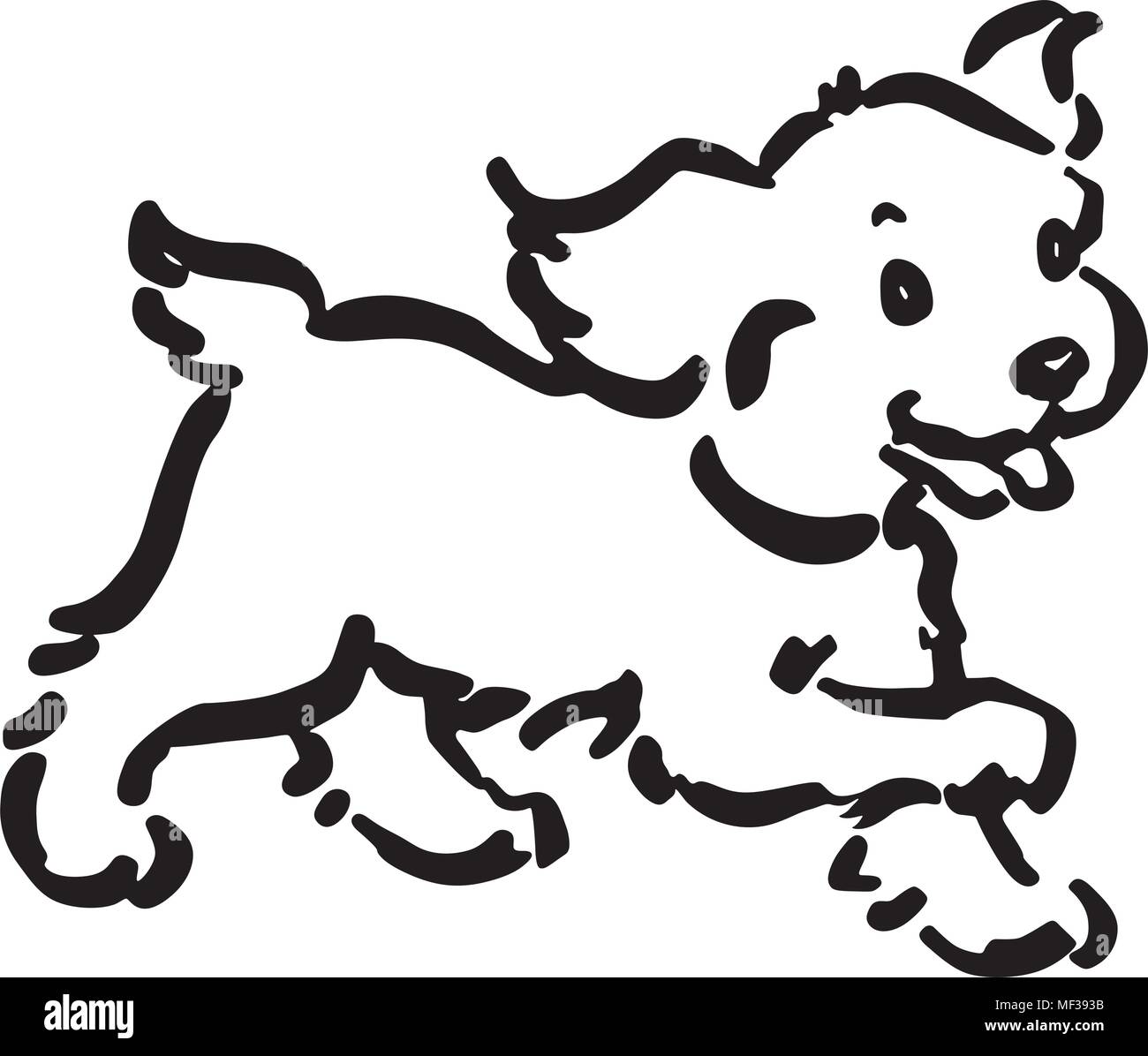 Happy Puppy - retrò illustrazione clipart Illustrazione Vettoriale