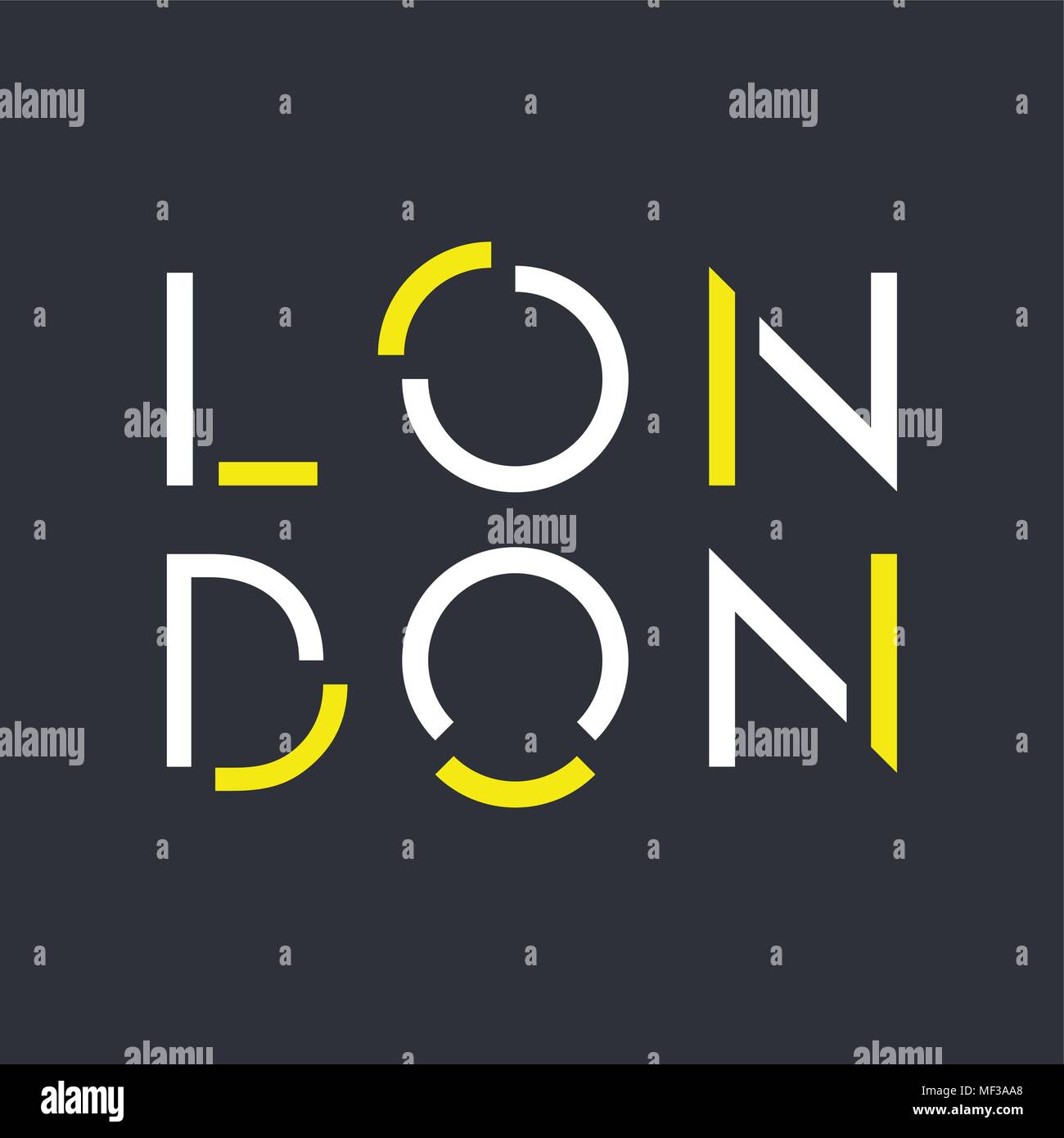 Londra tipografia, t-shirt print design, grafica tee Illustrazione Vettoriale