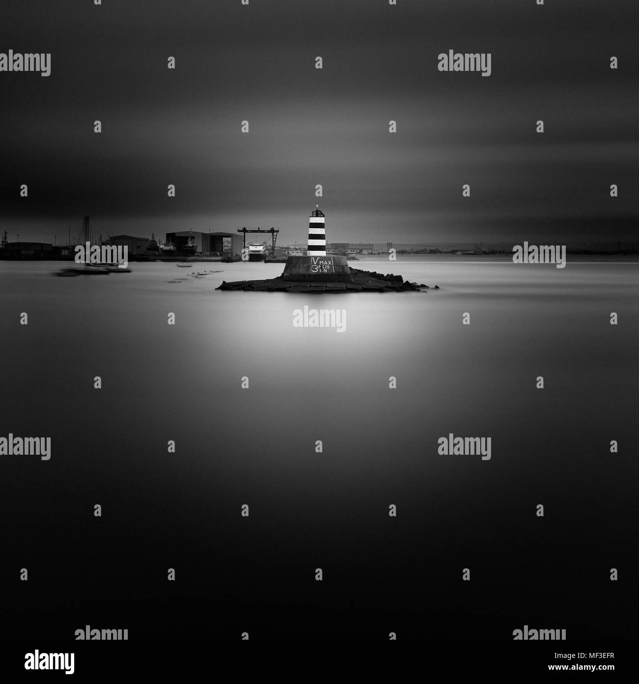 Faro in Portogallo Arte in bianco e nero Foto Stock