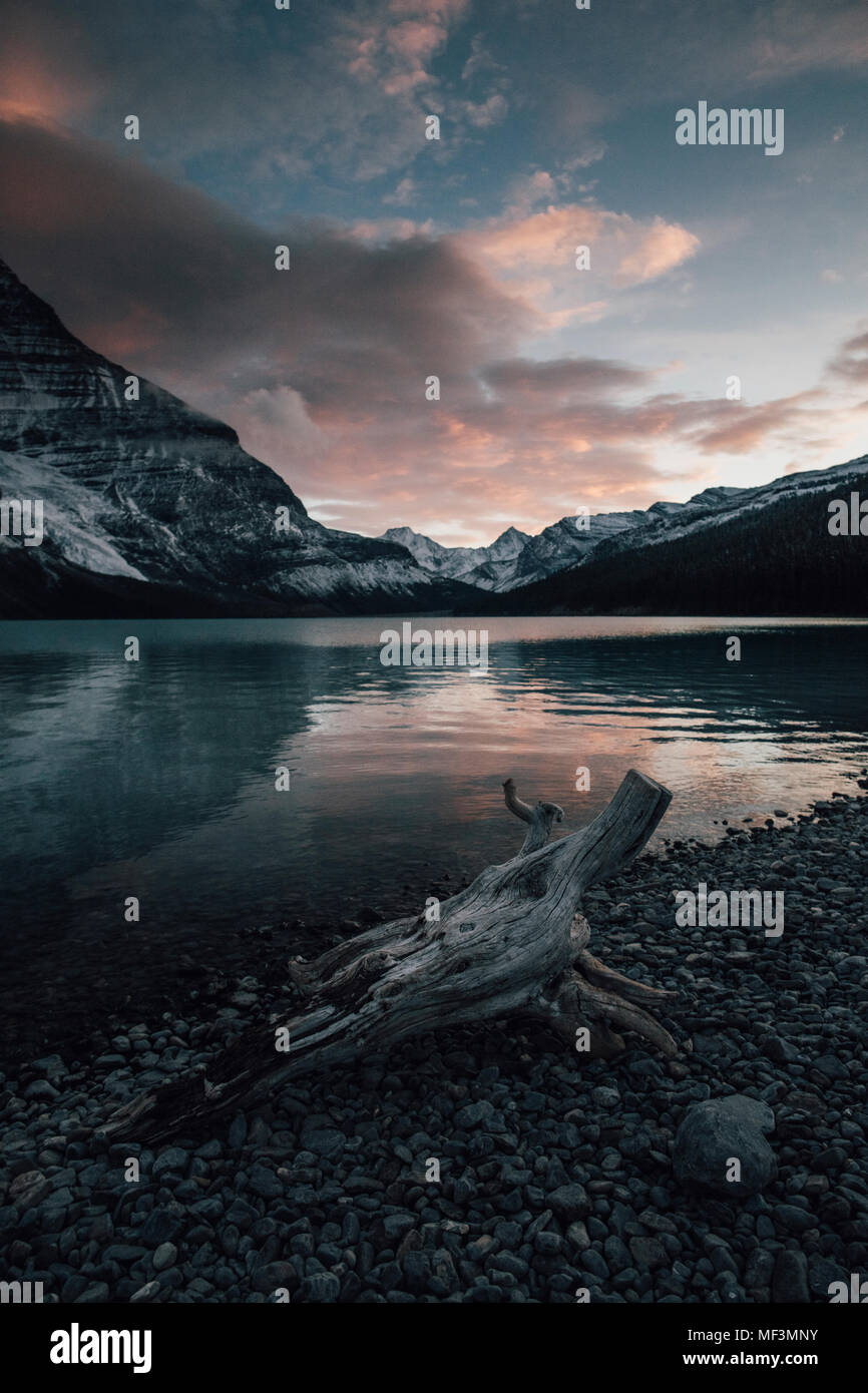 Canada, British Columbia, Monte Robson Provincial Park, Fraser-Fort George H, Berg Lago, Berg ghiacciaio, ghiacciaio nebbia Foto Stock