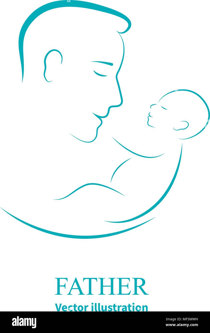 Logo papà e neonato Illustrazione Vettoriale