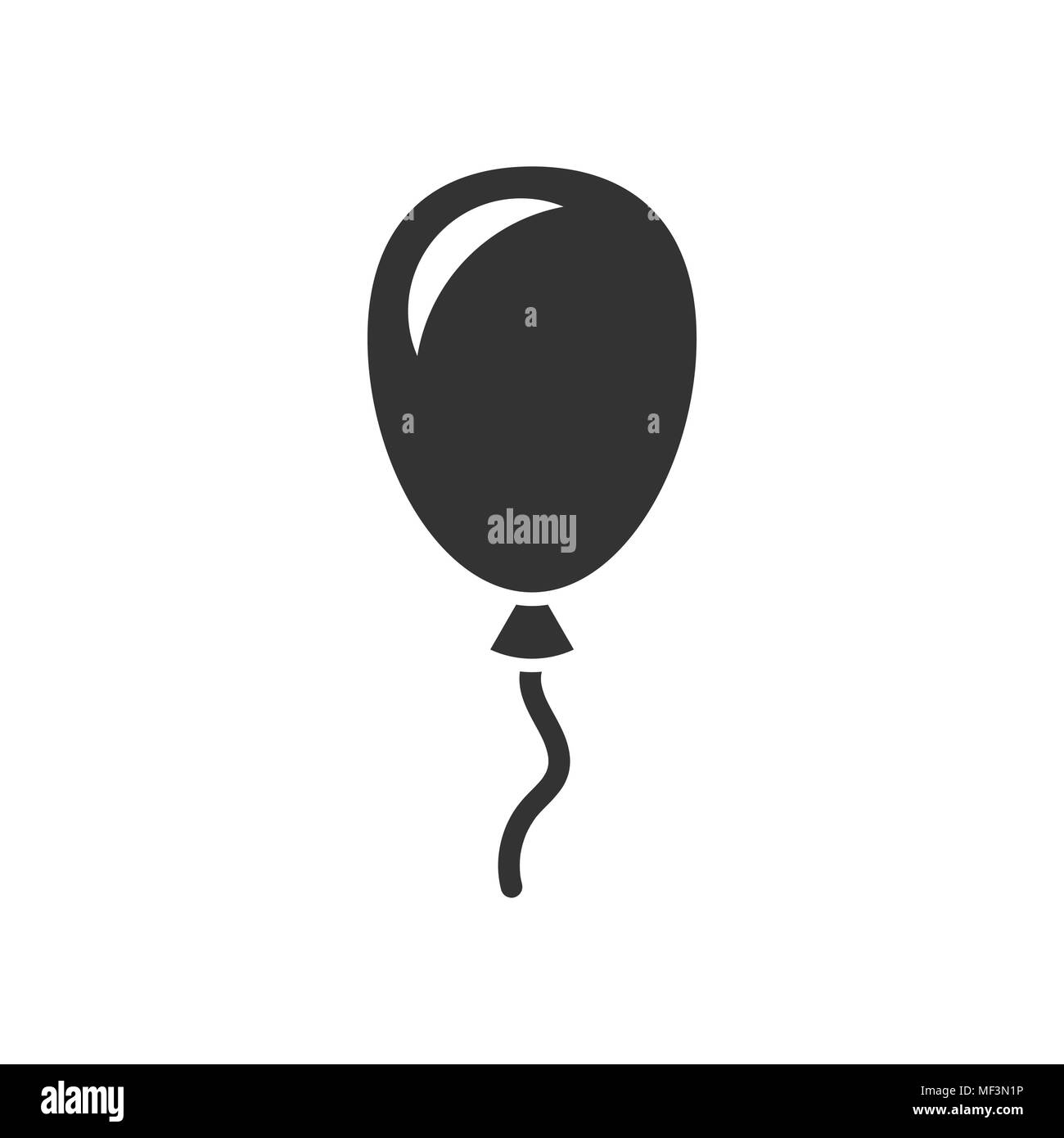 Pallone aerostatico piatto icona vettore. Compleanno mongolfiere illustrazione in bianco sullo sfondo isolato. Palloncino concetto di business. Illustrazione Vettoriale