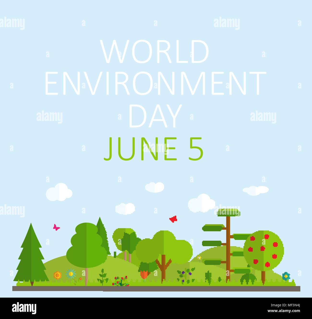 La Giornata mondiale dell ambiente nozione dello sfondo. Illustrazione Vettoriale Illustrazione Vettoriale