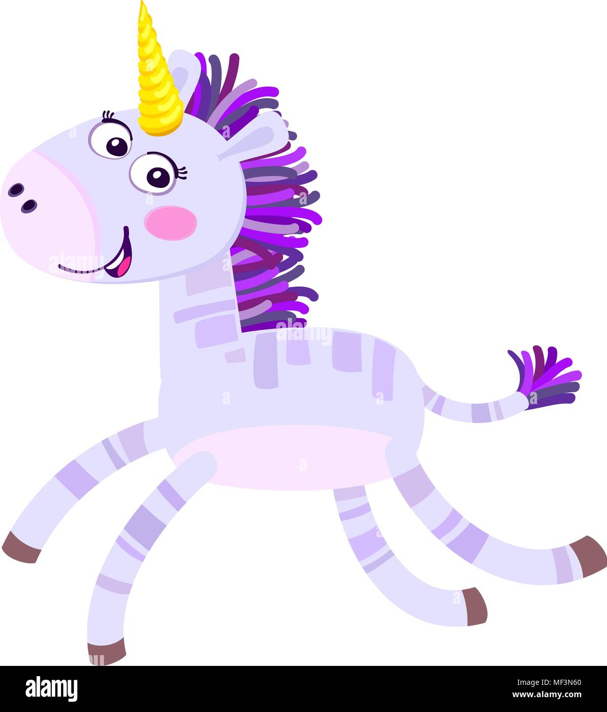 Cartoon carino unicorn. Appartamento illustrazione vettoriale. Illustrazione Vettoriale