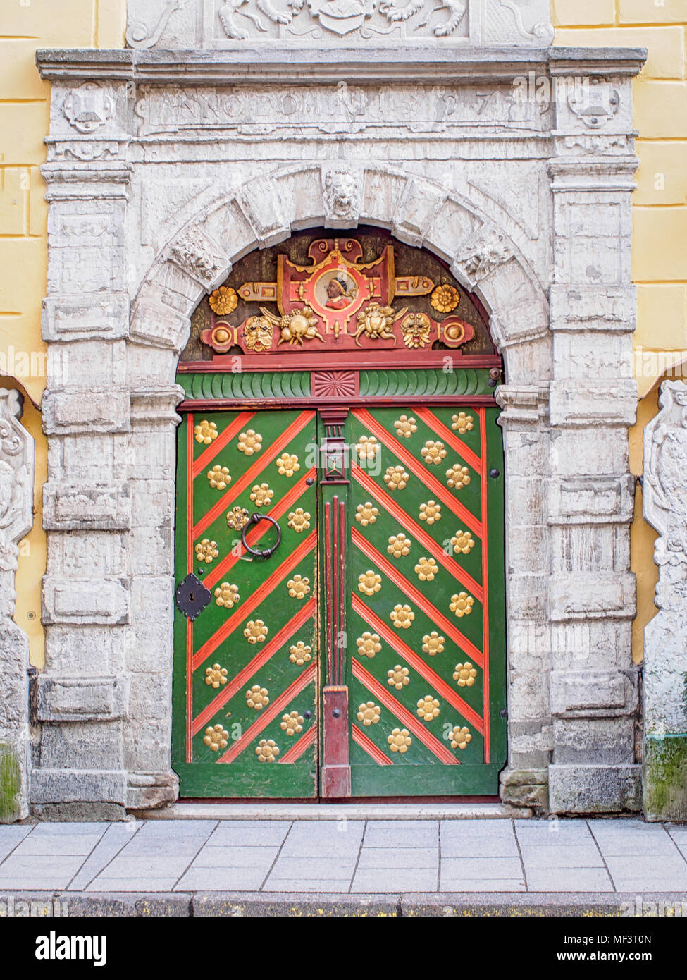 Di era di Victorian House in stile porte in legno Foto Stock