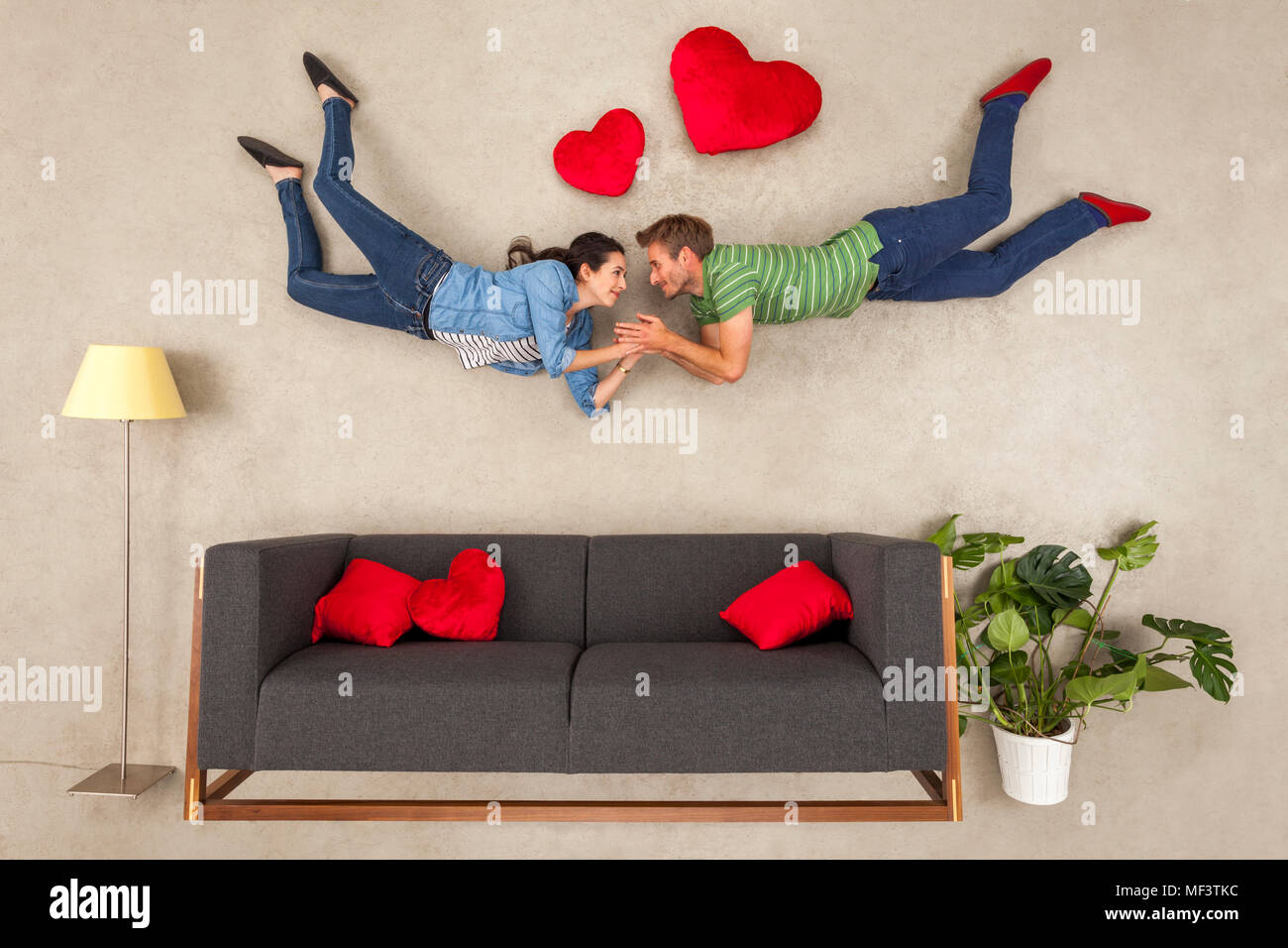 Coppia felice Falling in Love Foto Stock