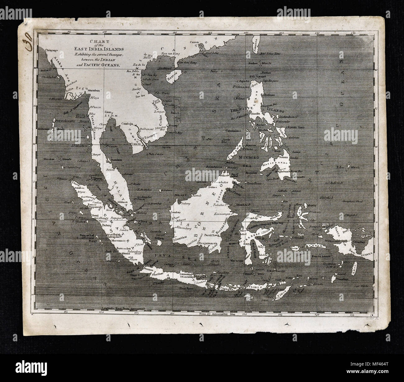 1804 Arrowsmith mappa - Southeast Asia & Indie Orientali - Vietnam Isole Filippine Borneo Sumatra Java Singapore Foto Stock