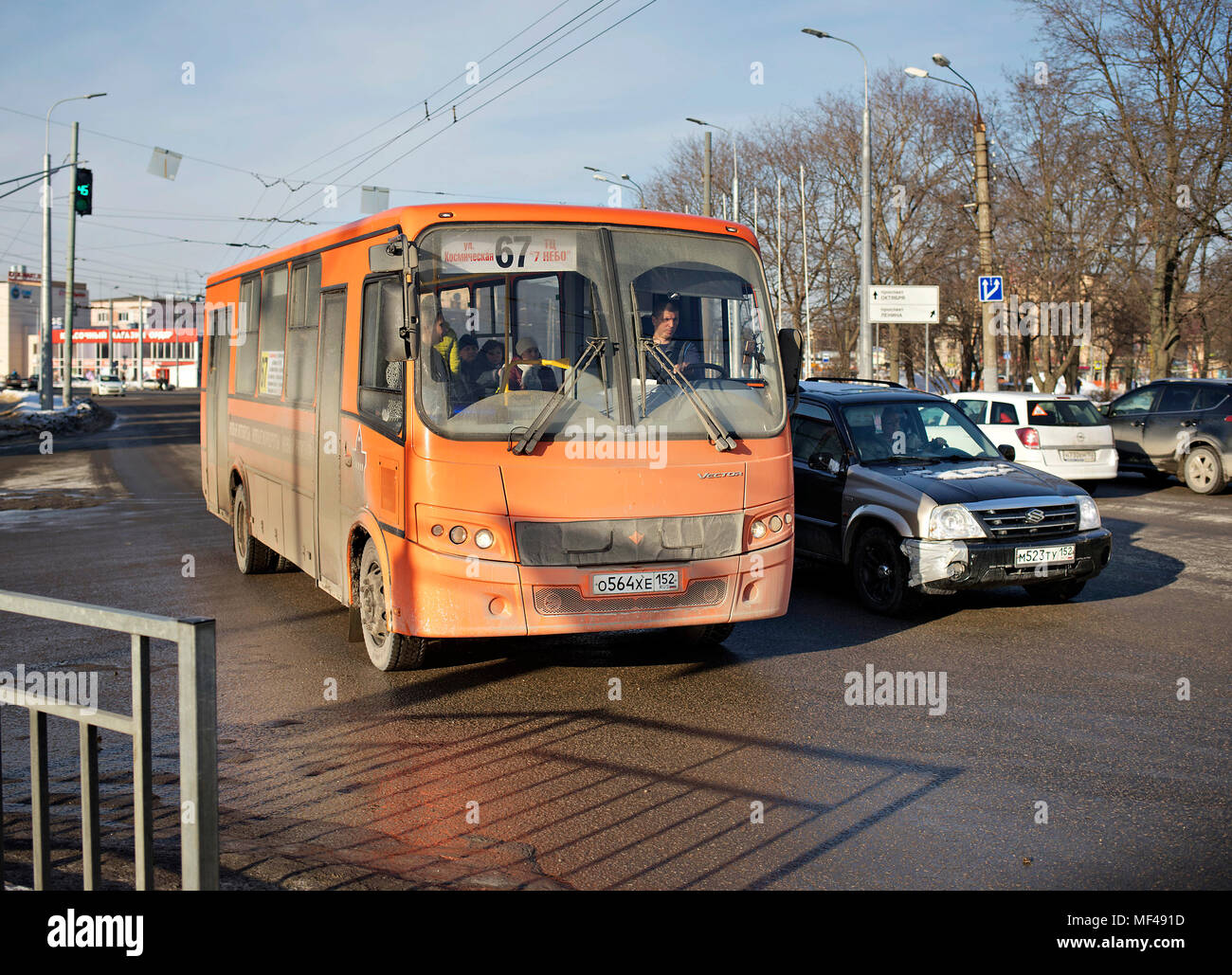 Marshrutka, condividere il taxi, trasporto pubblico, Russia Foto Stock