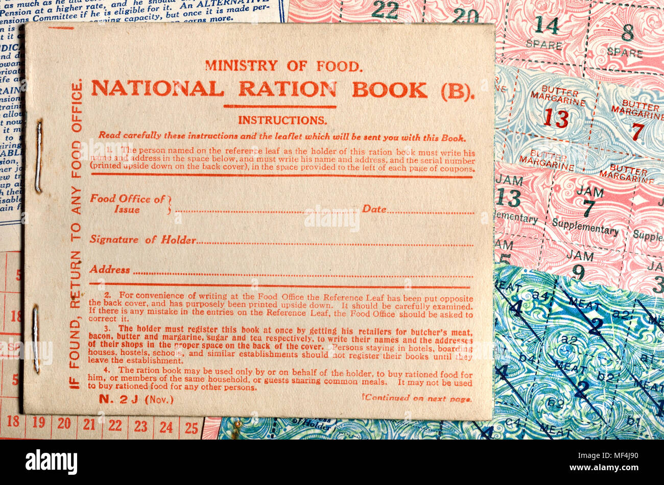 Prima Guerra Mondiale razione britannico prenota Foto Stock