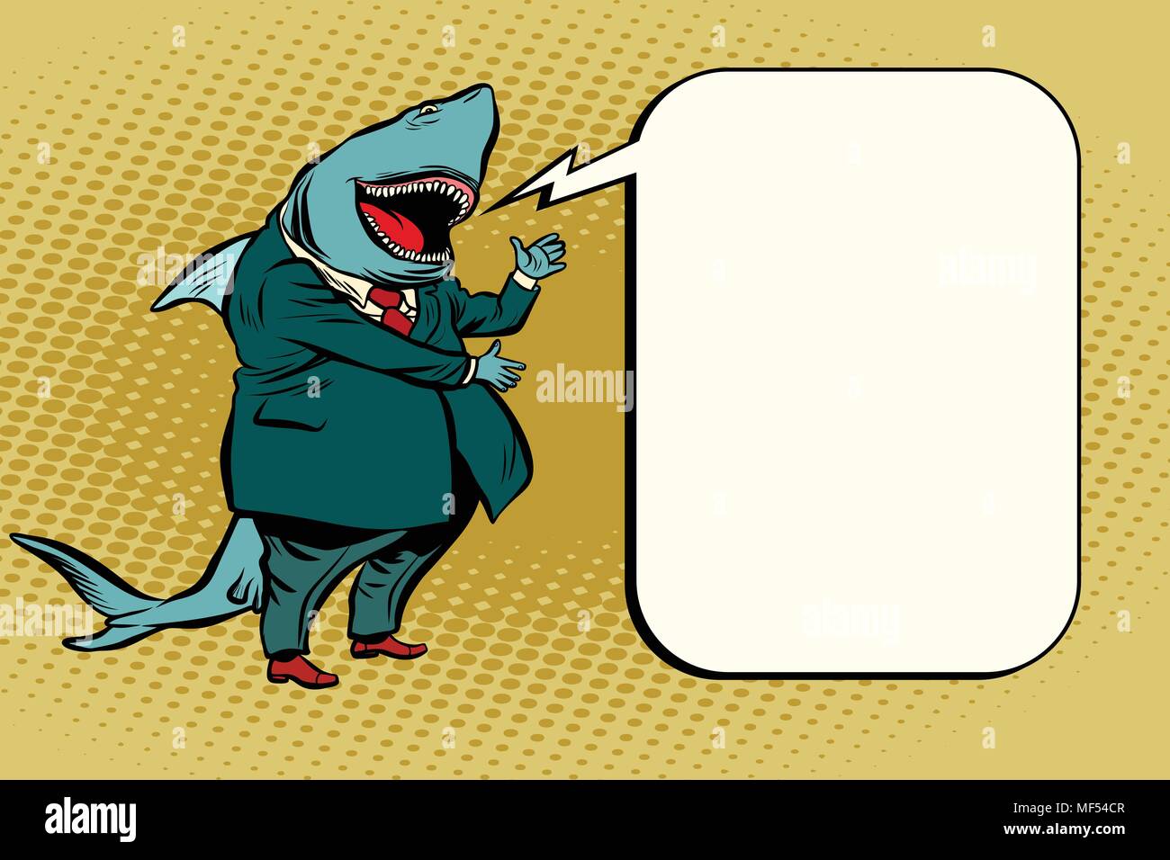 Business shark bolla di fumetti Illustrazione Vettoriale