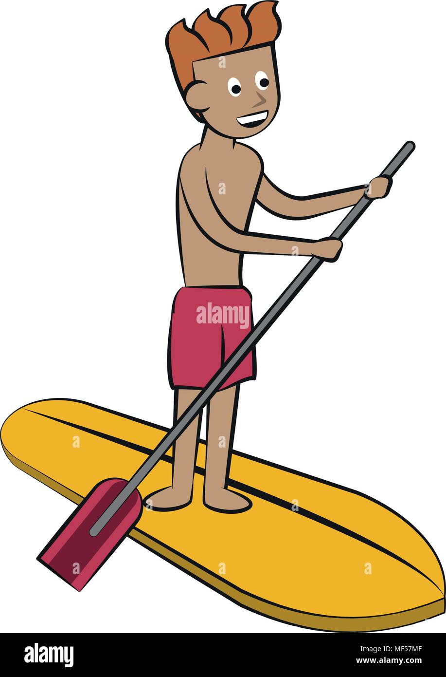Stand up pedaliera surf sport d'acqua Illustrazione Vettoriale