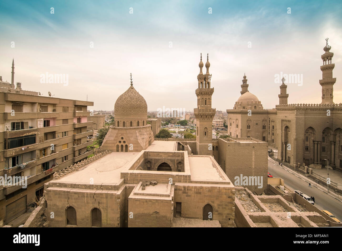 L'Egitto, al Cairo, Al Mahmoudeya Moschea, Al Rifai moschea, Sultan Moschea Hassan, la Cittadella Foto Stock