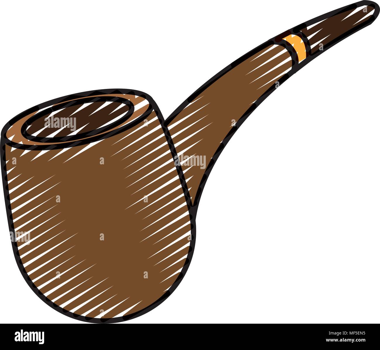 Doodle tabacco oggetto del tubo prodotto dipendenza Illustrazione Vettoriale