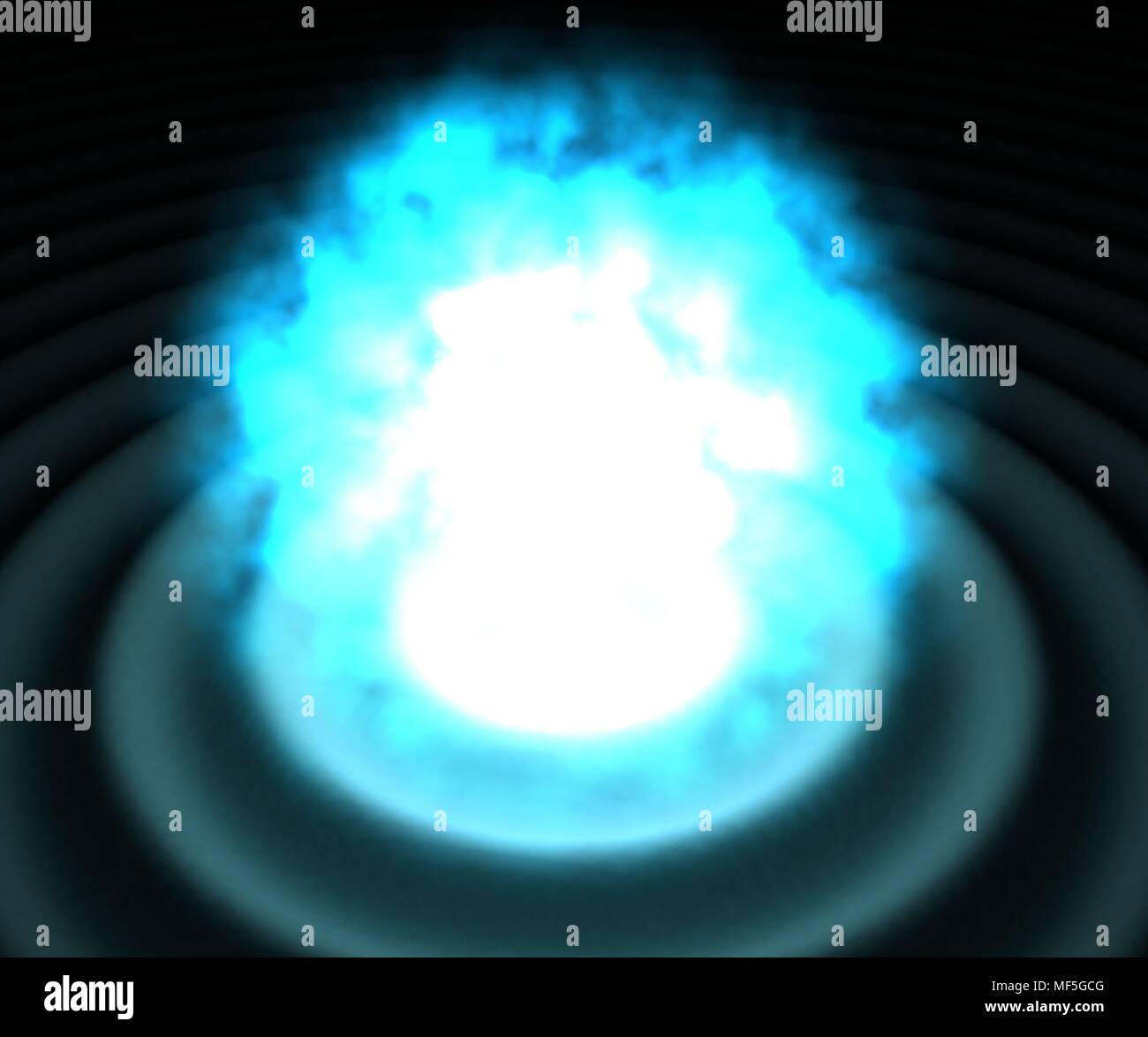 Blue 3d'esplosione, sfondo scuro Foto Stock