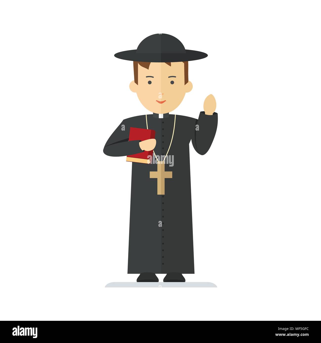 Sacerdote cattolico carattere Illustrazione Vettoriale