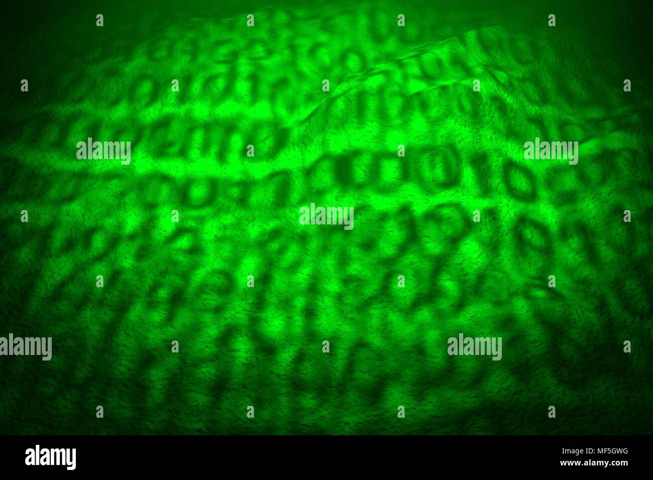 Il verde di superficie 3d, di sfondo verde Foto Stock