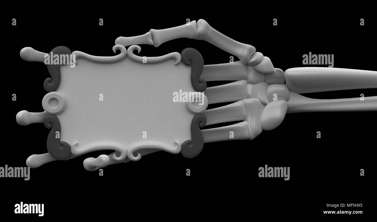 3d braccio scheletrico, su bianco Foto Stock