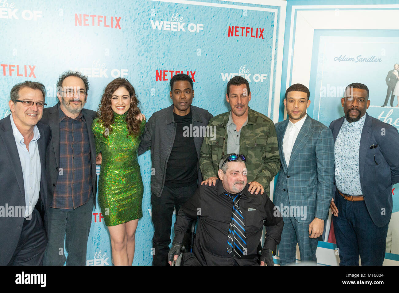 Allen Covert, Robert Smigel, Allison forte, Chris Rock, Adam Sandler, Roland Buck III, Chuck Nizza, Jim Barone frequentare premiere della Settimana di a AMC Loews Lincoln Square (foto di Lev Radin/Pacific Stampa) Foto Stock