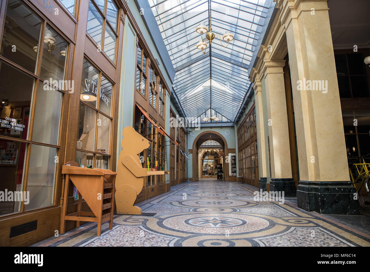 Galerie Vivienne, à côté du Palais Royal à Paris Foto Stock