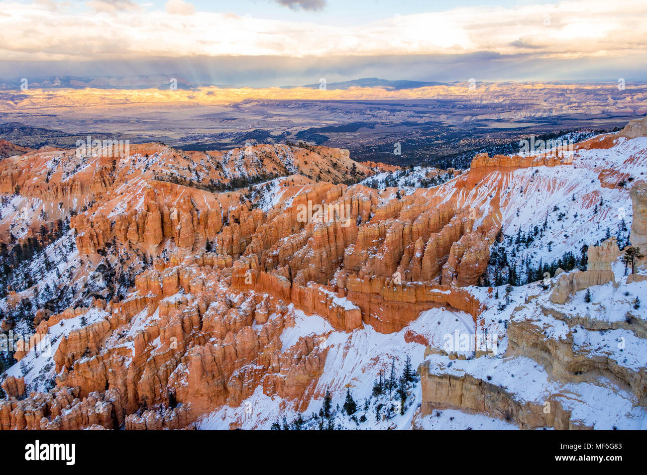 Bryce Canyon in inverno, Utah, Stati Uniti d'America Foto Stock