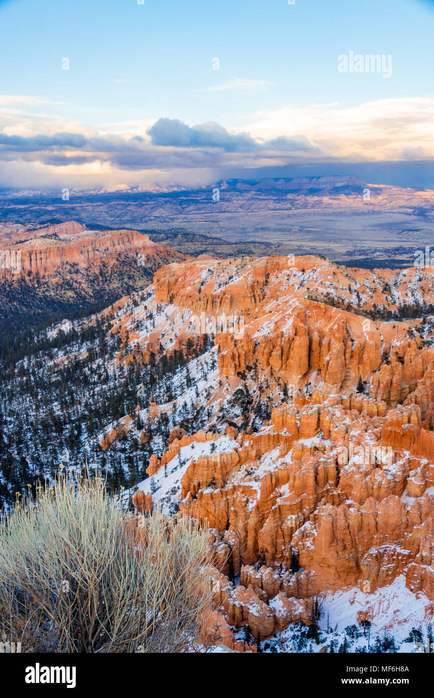 Bryce Canyon in inverno, Utah, Stati Uniti d'America Foto Stock