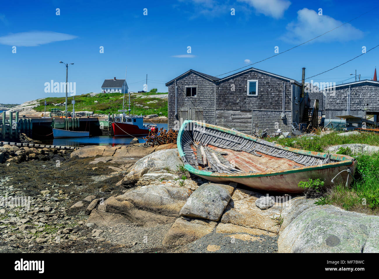 Il villaggio di pescatori di Peggy's Cove nella rurale Nova Scotia. Foto Stock