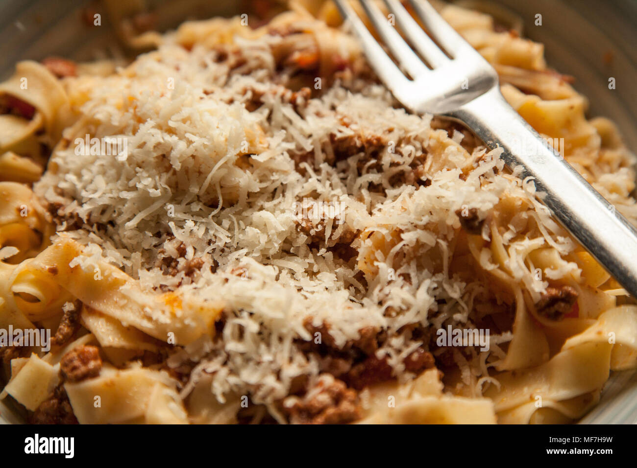Tagliatelle al ragù (Bolognese) Foto Stock