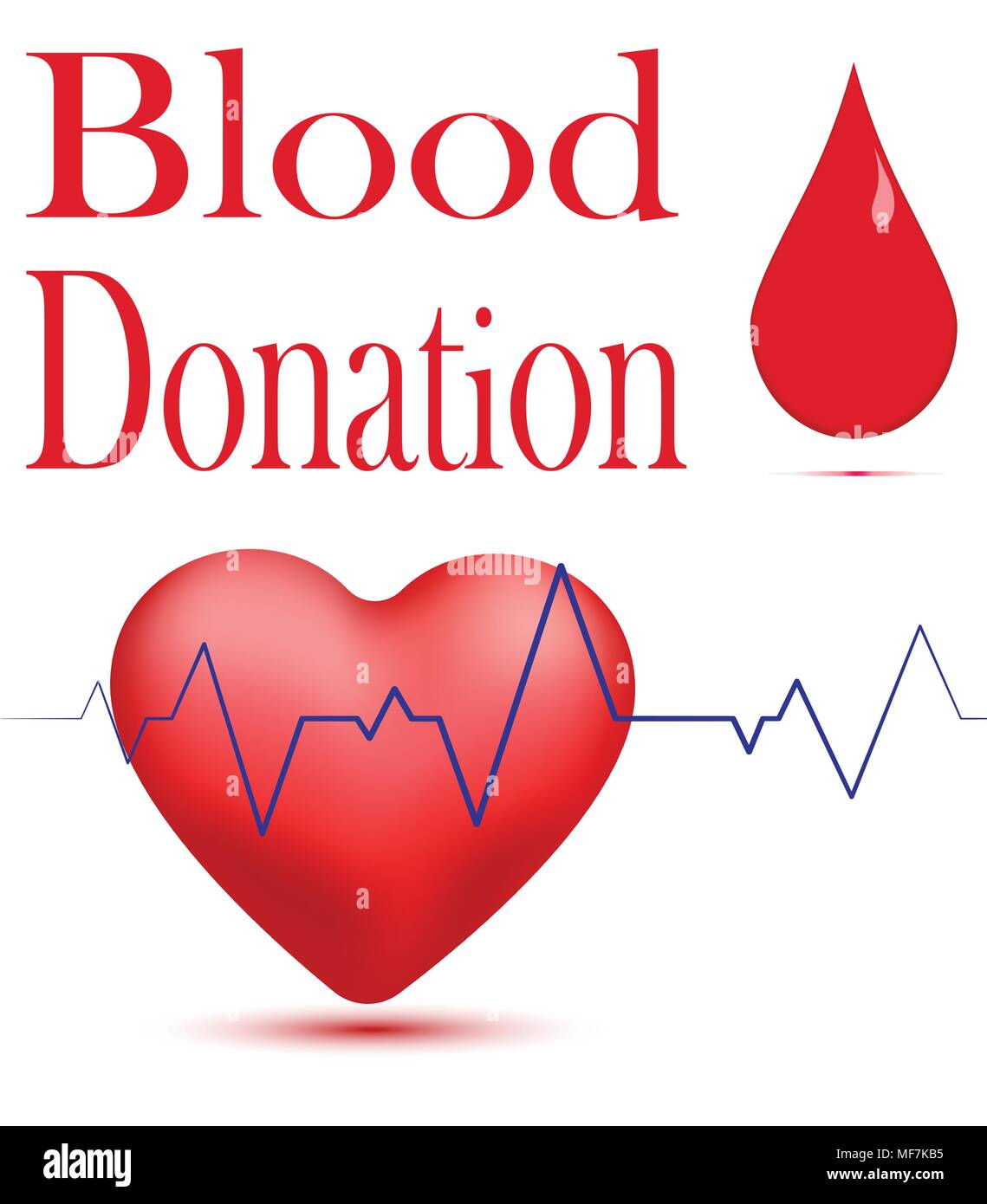La donazione di sangue banner con goccia di sangue Illustrazione Vettoriale