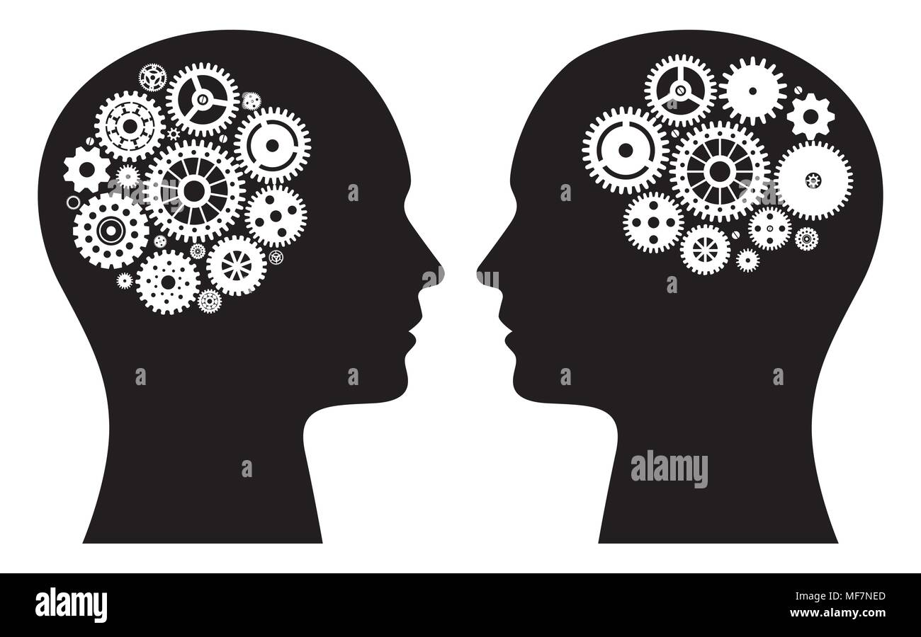 Cervello umano con la raccolta delle ruote Illustrazione Vettoriale
