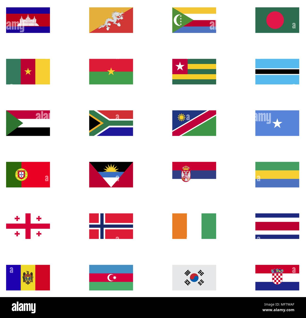 Bandiera del mondo piatto di raccolta icona Illustrazione Vettoriale