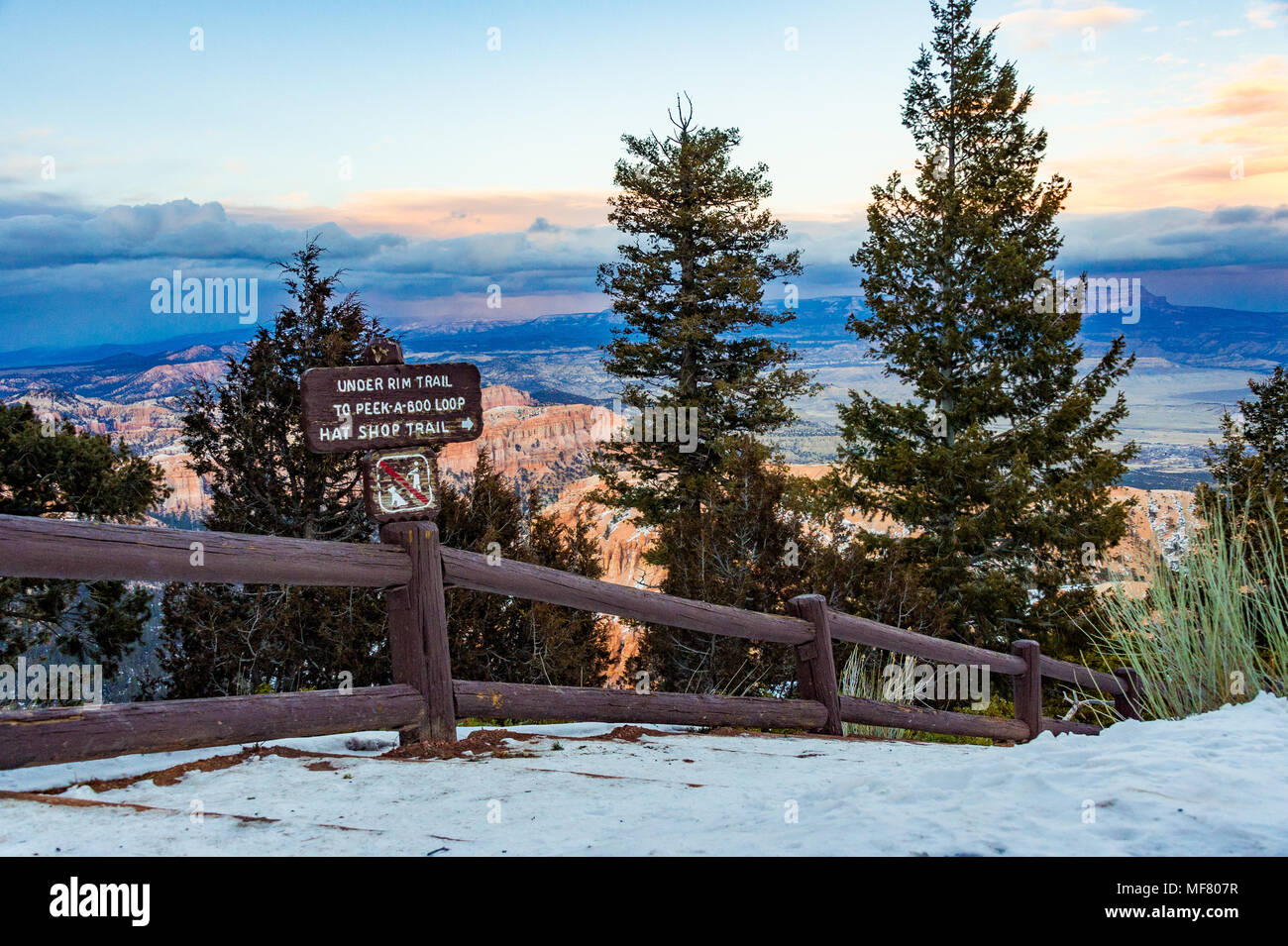 Bryce Canyon in inverno, Utah, Stati Uniti d'America Foto Stock