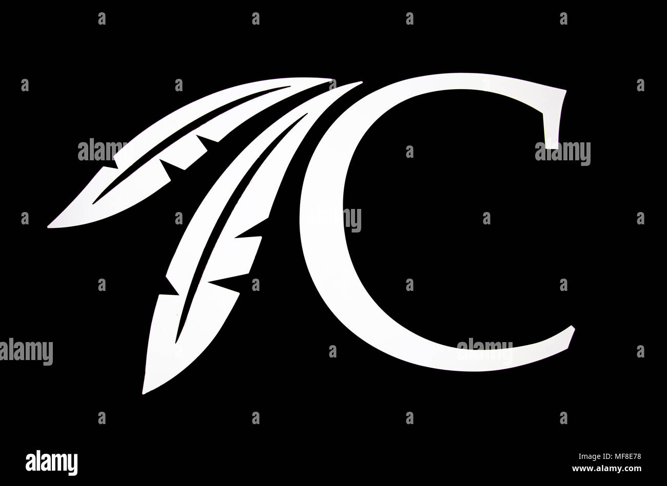 DURANT, Oklahoma - Ottobre 17, 2017 - Il logo delle Guerre indiane Casinò & Resorts, una catena di otto casinò indiano e gli hotel situati in Oklahoma, di proprietà e Foto Stock