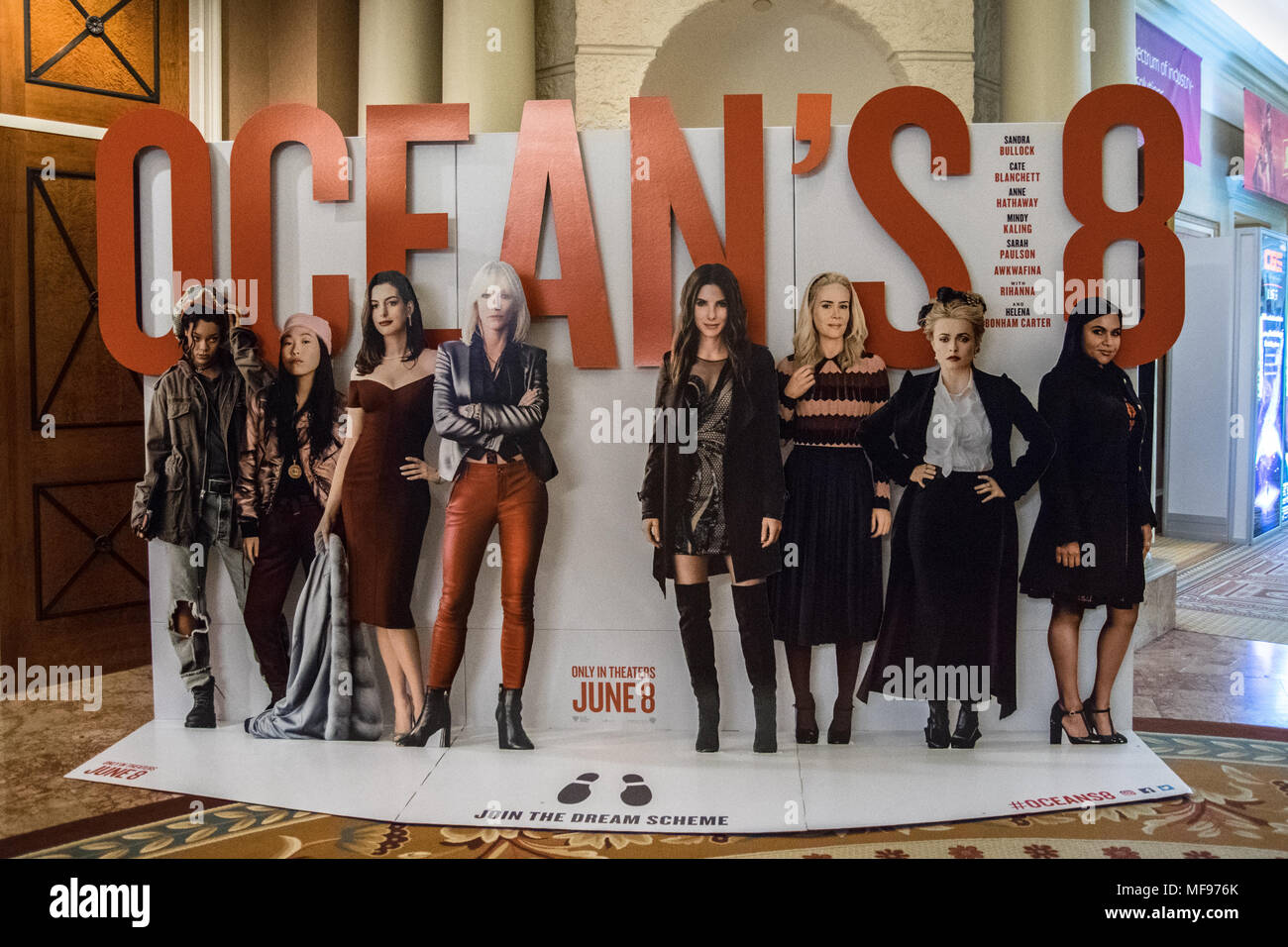 Las Vegas, Stati Uniti d'America. 23 apr, 2018. Ocean 8 fuori causa giugno 8th, come si è visto al CinemaCon dentro al Caesars Palace a Las Vegas NV. Credito: la foto di accesso/Alamy Live News Foto Stock