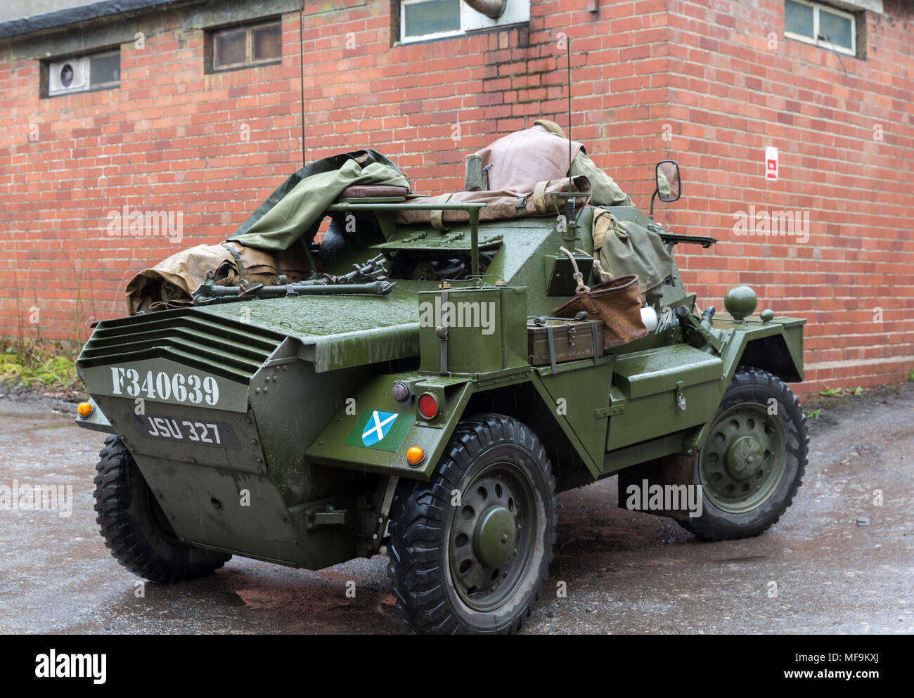 Daimler Dingo Scout Car al Healy Dell Riserva Naturale 1940's Weekend vicino a Rochdale Foto Stock