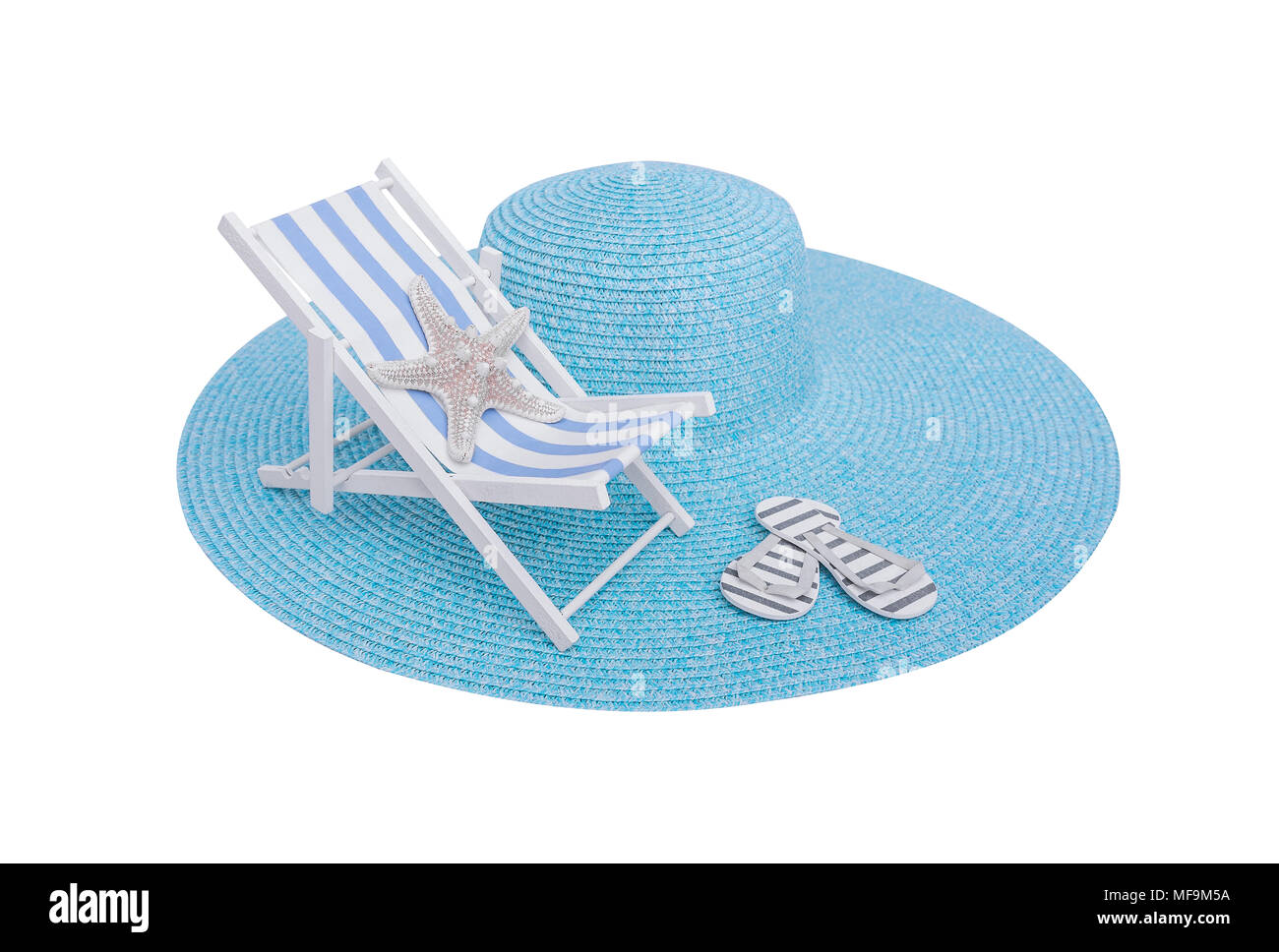 Toy chaise longue sul mare hat. Foto Stock