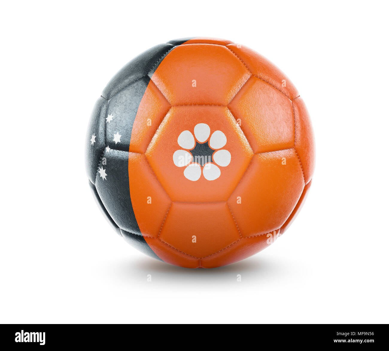 Alta qualità di rendering di un pallone da calcio con la bandiera del Territorio del Nord.(serie) Foto Stock