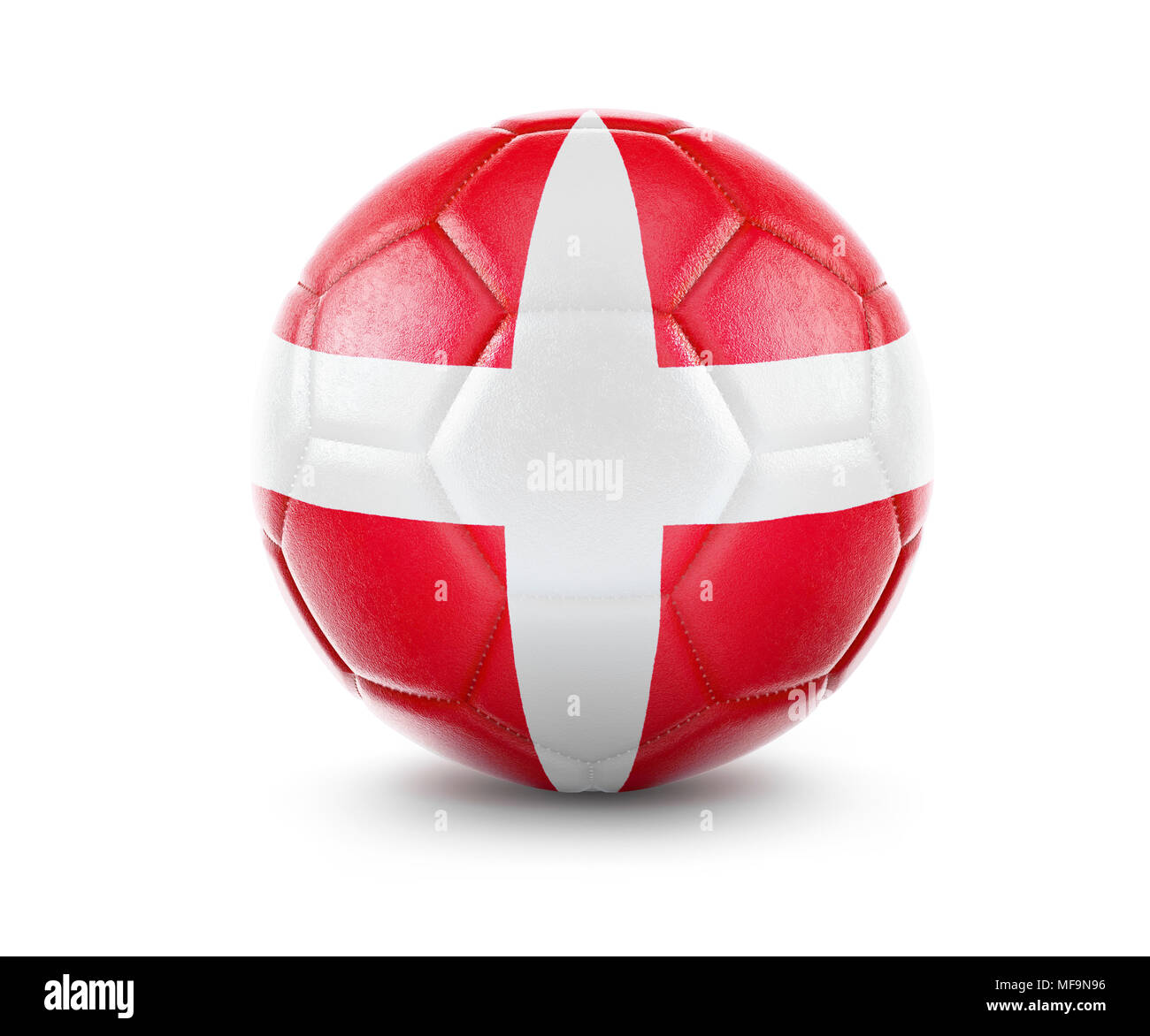 Alta qualità di rendering di un pallone da calcio con la bandiera della Danimarca.(serie) Foto Stock Alta qualità di rendering di un pallone da calcio con la bandiera della Danimarca.(serie) Foto Stock