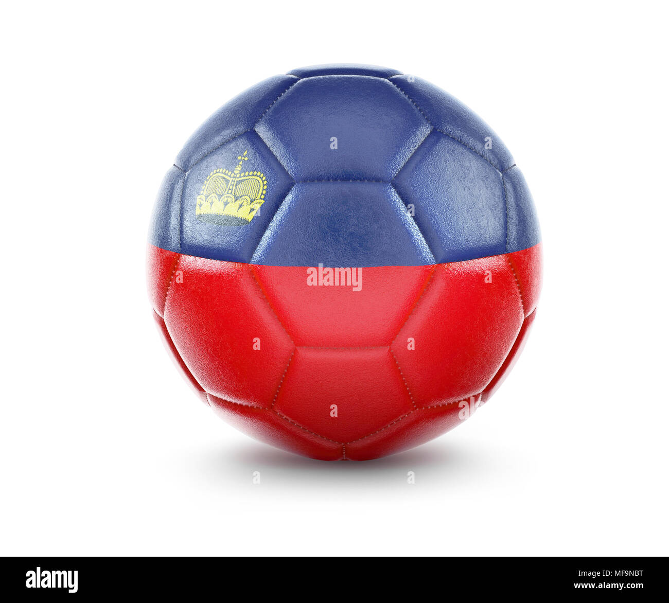 Alta qualità di rendering di un pallone da calcio con la bandiera del Lichtenstein.(serie) Foto Stock Alta qualità di rendering di un pallone da calcio con la bandiera del Lichtenstein.(serie) Foto Stock
