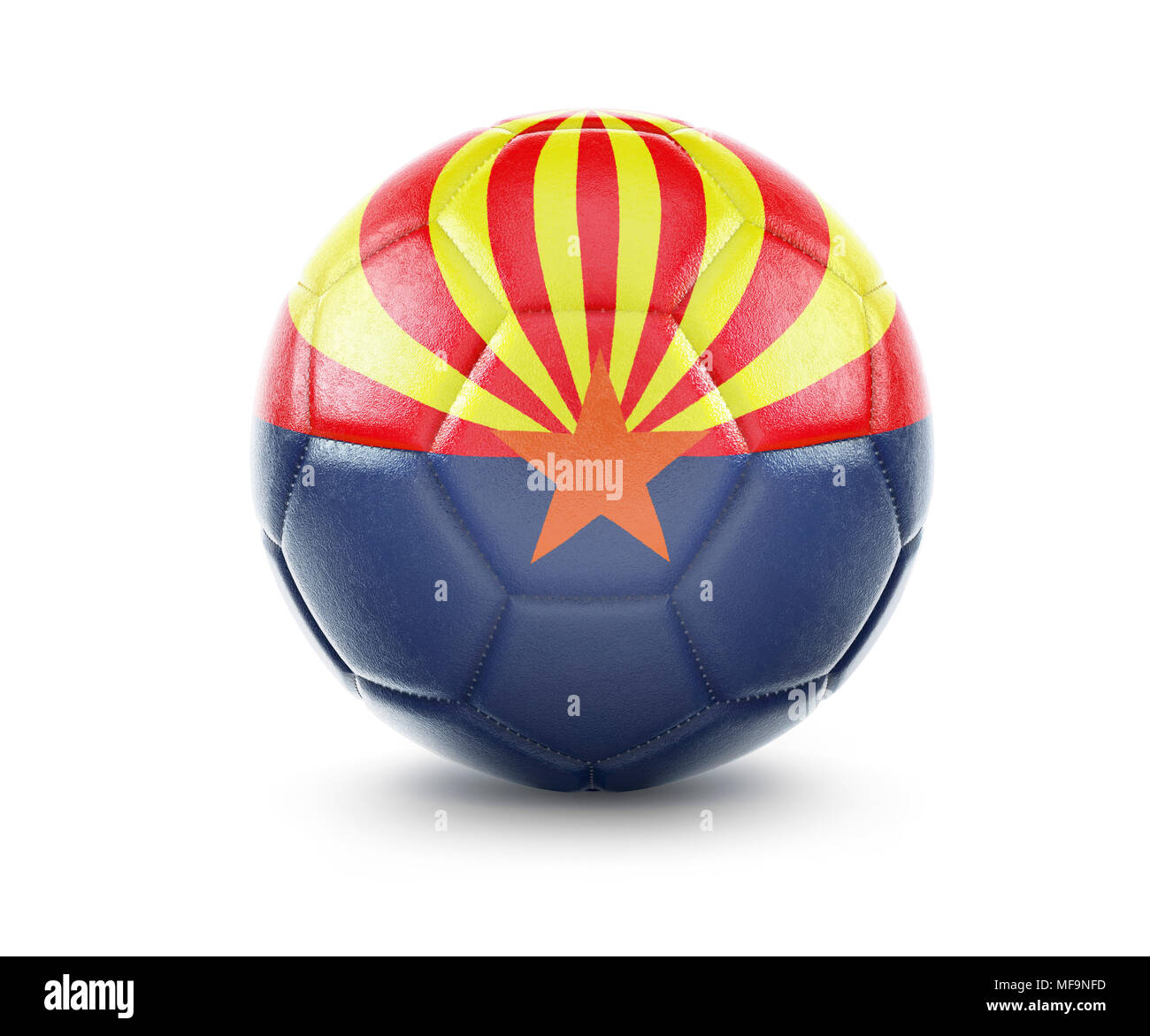 Alta qualità di rendering di un pallone da calcio con la bandiera della Arizona.(serie) Foto Stock