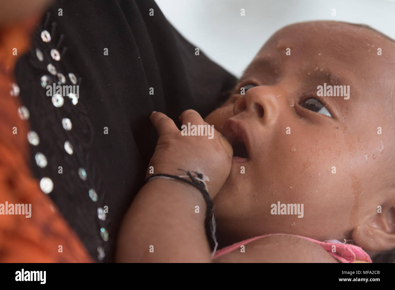 I Rohingya crisi di rifugiati in Bangladesh Foto Stock