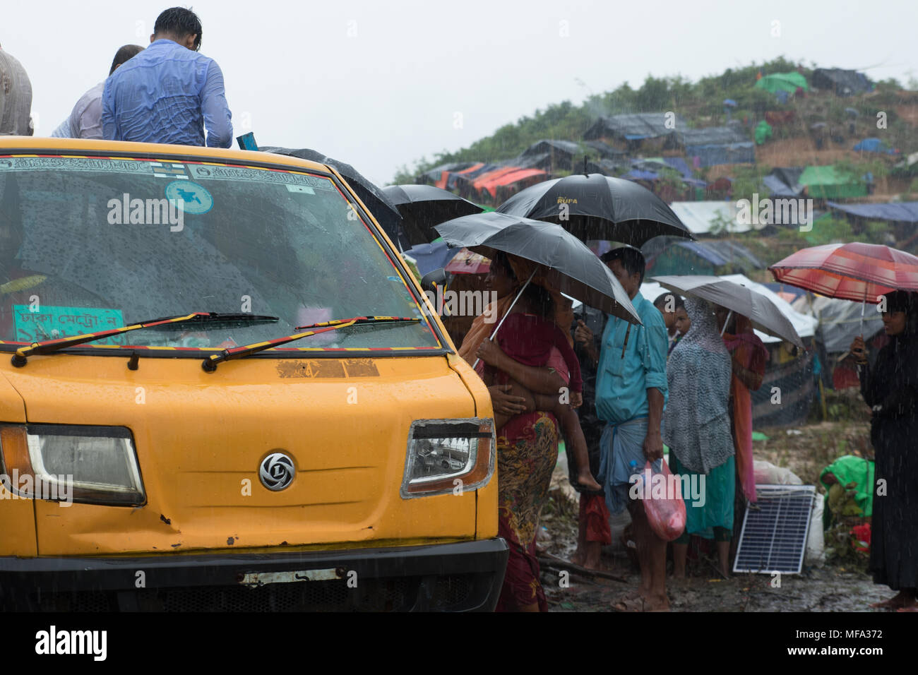 I Rohingya crisi di rifugiati in Bangladesh Foto Stock