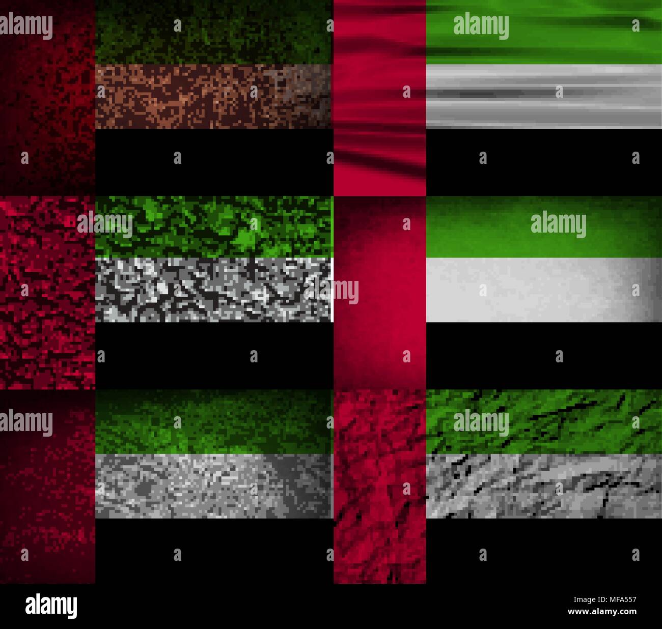 Bandiera degli Emirati Arabi Uniti con il vecchio texture. Illustrazione Vettoriale Illustrazione Vettoriale