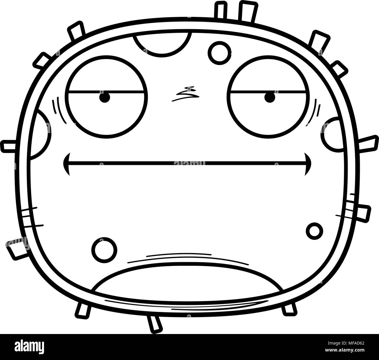 Un cartoon illustrazione di un globulo bianco cercando annoiato. Illustrazione Vettoriale