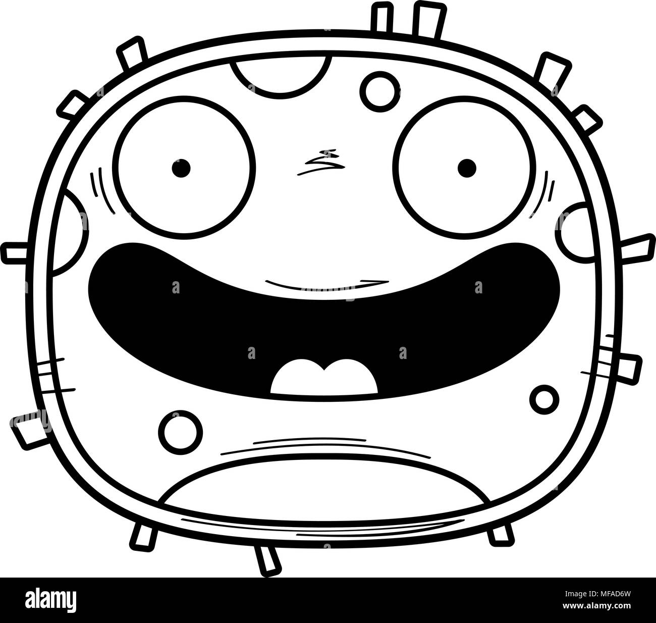 Un cartoon illustrazione di un globulo bianco sorridente. Illustrazione Vettoriale