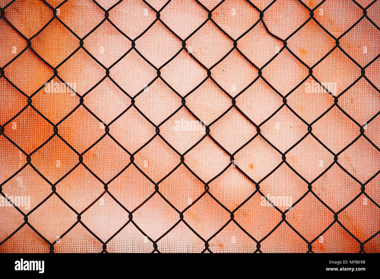 Rusty catena collegamento recinto come sfondo astratto Foto Stock