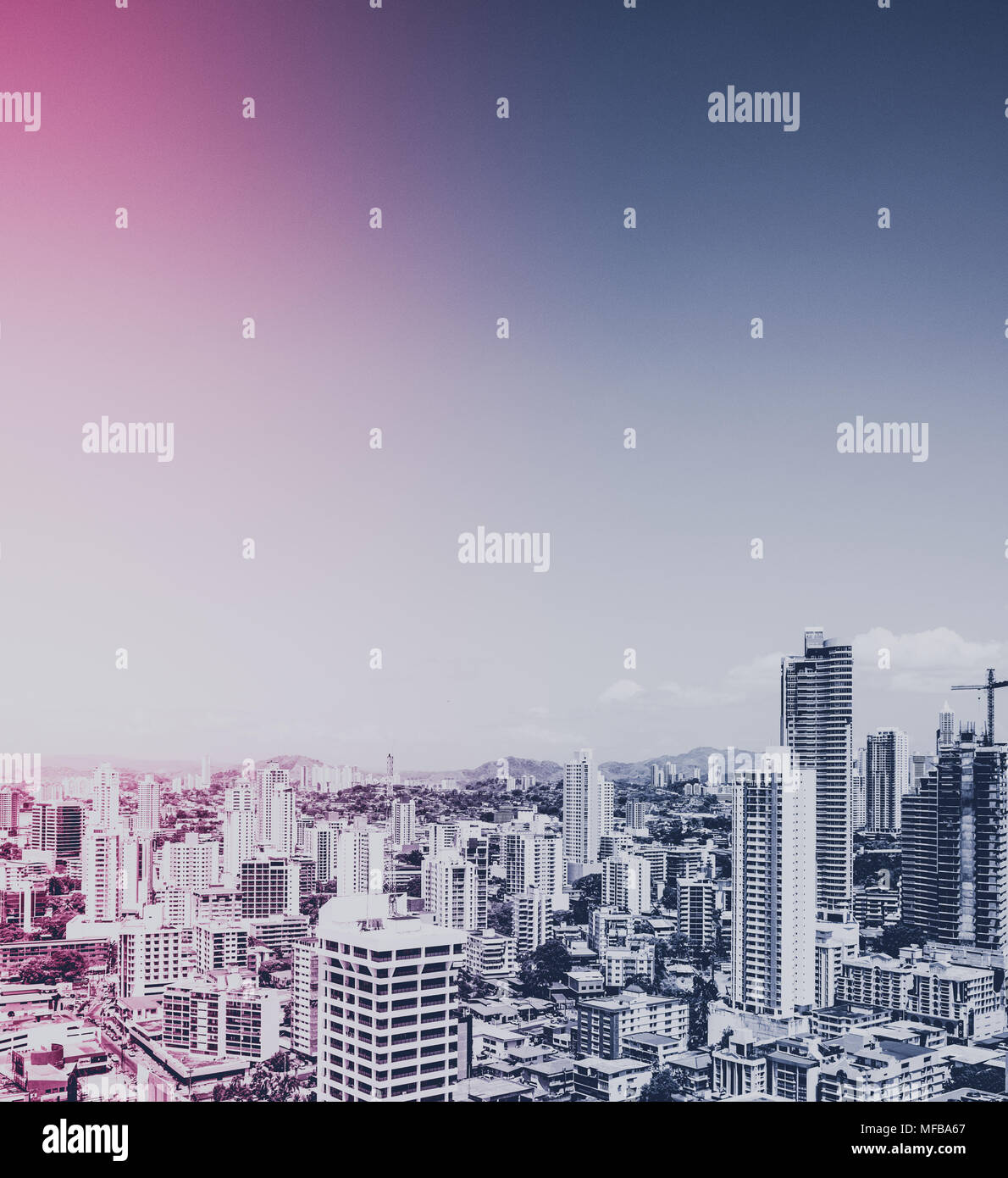 Moderno skyline della città e palazzo grattacielo paesaggio antenna - immobiliare di concetto Foto Stock