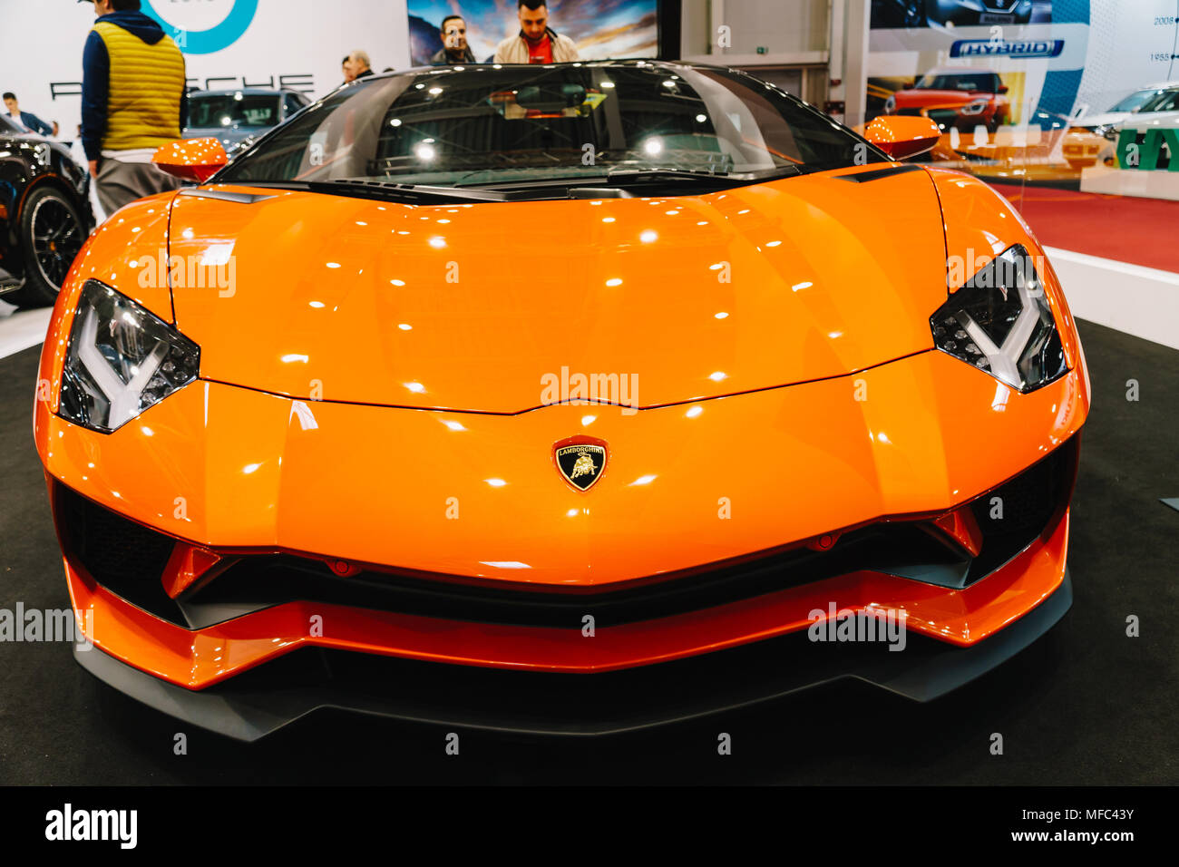 Bucarest, Romania - 28 Marzo 2018: le automobili Lamborghini a Bucarest International Car Show Foto Stock